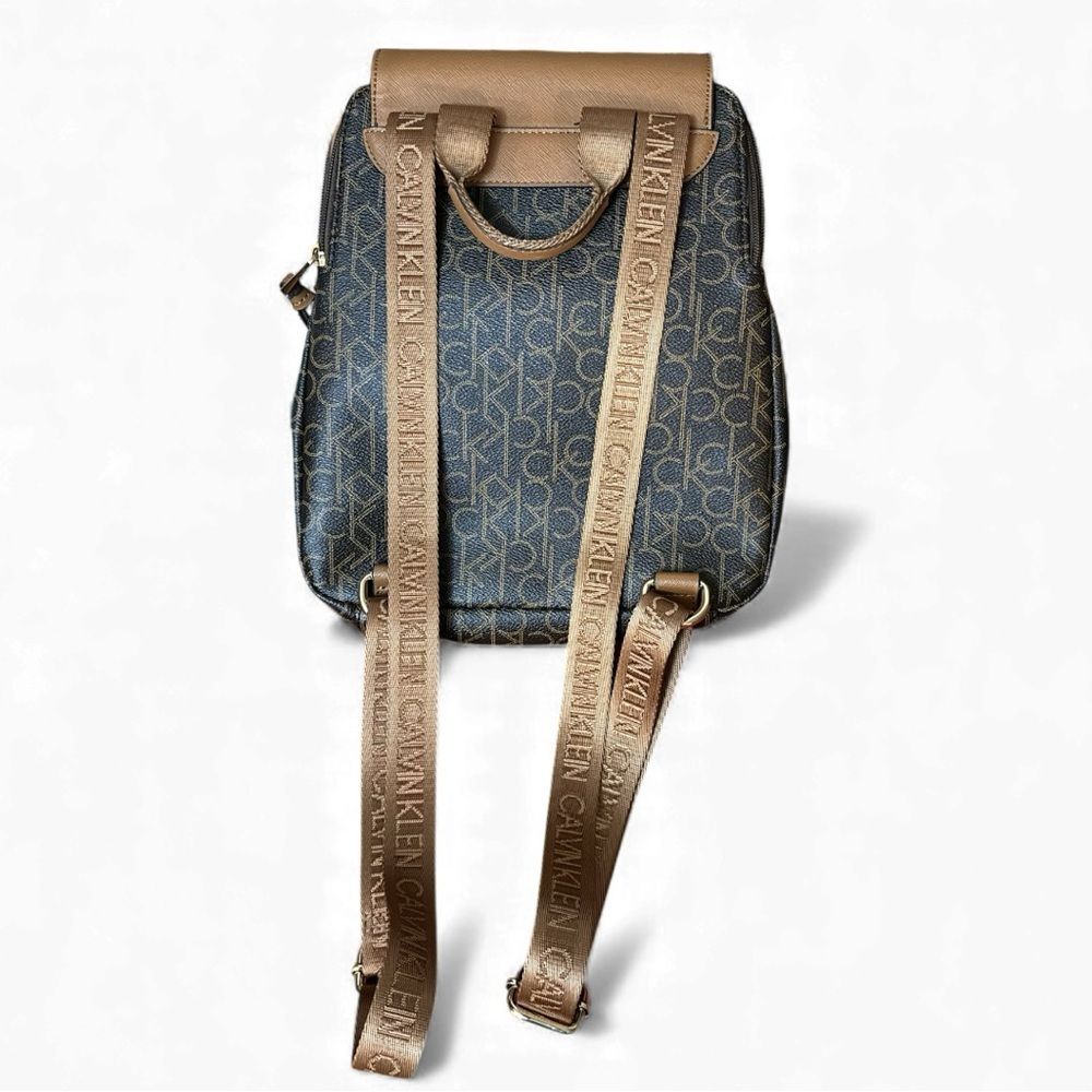 Calvin Klein Monogram Mini Backpack – Brown/Tan - Picture 3 of 3